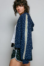 Load image into Gallery viewer, POL Floral Thermal Knit Jacket in Navy Floral