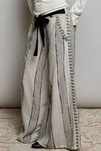 Load image into Gallery viewer, POL Wide Leg Textured Striped Pants in Black