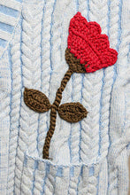 Load image into Gallery viewer, POL Knit Cardigan with Flower Details in Sky Blue