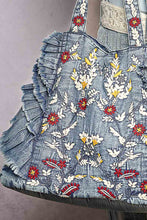 Load image into Gallery viewer, POL Denim Tote Bag With Embroidered Details in Denim