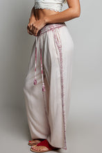 Load image into Gallery viewer, POL Embroidered Tassel Drawstring Wide Leg Pants in Rose Pink