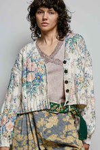 Load image into Gallery viewer, POL Floral Chenille Balloon Sleeve Cardigan in Cream