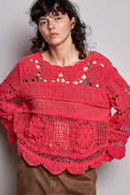 Load image into Gallery viewer, POL Crochet Knit Sweater in Apple Red