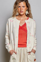 Load image into Gallery viewer, POL Floral Print Button Front Knit Cardigan in Cream