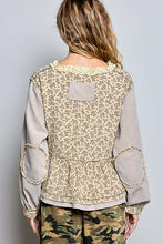 Load image into Gallery viewer, POL Vintage Washed Floral Gauze Balloon Sleeve Top in Sand/Natural