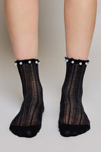 Load image into Gallery viewer, POL Pearl Embellished Knit Socks