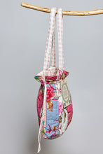 Load image into Gallery viewer, POL Floral Quilted Drawstring Shoulder Bag in Pink Multi