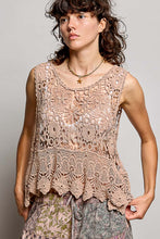 Load image into Gallery viewer, POL Crochet Sleeveless Top in Choco