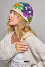 Load image into Gallery viewer, POL Mixed Color Yarn Flower Bucket Hat in Cream