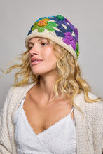Load image into Gallery viewer, POL Mixed Color Yarn Flower Bucket Hat in Cream