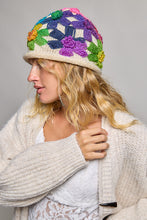 Load image into Gallery viewer, POL Mixed Color Yarn Flower Bucket Hat in Cream