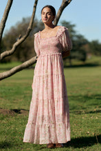 Load image into Gallery viewer, Davi & Dani Smocked Bodice Floral Print Maxi Dress in Pink