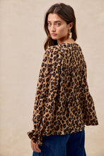 Load image into Gallery viewer, BiBi Lightweight Textured Tiered Top in Leopard