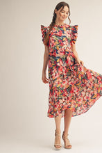 Load image into Gallery viewer, Jodifl Mixed Print Chiffon Midi Dress in Multi Mix