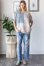 Load image into Gallery viewer, Oli & Hali American Flag Knit Top in Heather Grey