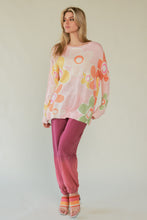 Load image into Gallery viewer, Davi & Dani Multi Color Flower Print Knit Top in Pink Multi