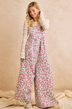 Load image into Gallery viewer, BiBi Jacquard Vintage Floral Overalls in Red