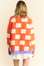 Load image into Gallery viewer, Davi & Dani Mixed Textured Open Front Cardigan in Orange