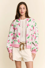 Load image into Gallery viewer, J.nna Knit Rose Pattern Cardigan in Pink