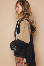 Load image into Gallery viewer, POL OVERSIZED Front Jacquard Star Patched Hooded Jacket in Black Multi