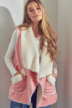 Load image into Gallery viewer, E Luna Open Front Faux Suede Vest in Baby Pink