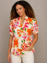 Load image into Gallery viewer, FATE Bold Floral Print Babydoll Top in Blush Multi