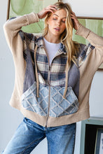 Load image into Gallery viewer, Oli & Hali Mix n Match Fabric Zip Up Jacket in Blue