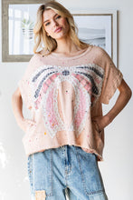 Load image into Gallery viewer, Oli & Hali Paint Splatter Top with Large Ribbon Bow Patch on Front in Pink