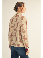 Load image into Gallery viewer, Jodifl Ribbed Knit Tiger print Top in Oatmeal