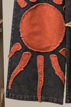 Load image into Gallery viewer, mello. Washed Sun Moon and Star Wide-Leg Pants in Black