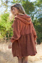 Load image into Gallery viewer, J.nna Mineral Washed Zip Up Jacket in Teddy Bear Brown