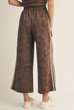 Load image into Gallery viewer, Jodifl Color Rib Band Side Accent Wide Leg Floral Pants in Brown