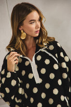 Load image into Gallery viewer, LovLov Fleece Polka Dot Jacket in Black