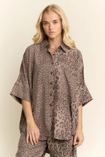 Load image into Gallery viewer, Davi & Dani Oversized Button Down Top in Mocha Leopard