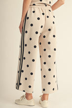 Load image into Gallery viewer, Jodifl Color Rib Band Side Accent Wide Leg Polka Dot Pants in Oatmeal