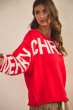 Load image into Gallery viewer, LovLov MERRY CHRISTMAS Knit Sweater in Red