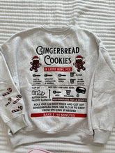Load image into Gallery viewer, Full Embroidery Christmas Gingerbread Recipe Sweatshirt in Grey