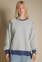 Load image into Gallery viewer, Very J OVERSIZED Waffle Knit Top in Navy