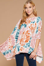 Load image into Gallery viewer, Oddi OVERSIZED Swirl Tie-Dye Printed Top in Teal Combo
