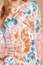 Load image into Gallery viewer, Oddi OVERSIZED Swirl Tie-Dye Printed Top in Teal Combo