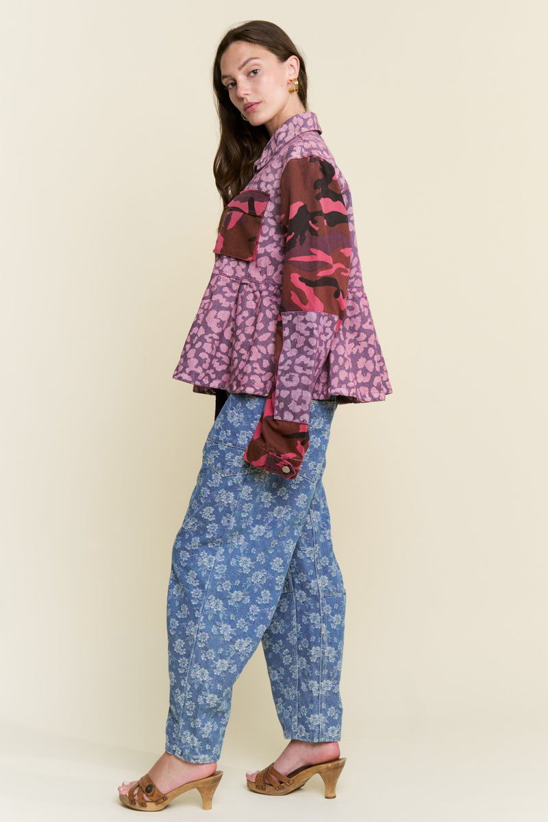 J.nna Mix N Match Print Peplum Jacket in Purple – June Adel