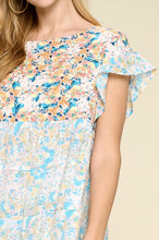 Load image into Gallery viewer, Oddi Mixed Floral Print Top in Peach Combo
