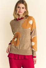 Load image into Gallery viewer, Davi & Dani Large Flower Print Sweater in Beige Orange