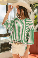 Load image into Gallery viewer, BiBi Textured Striped Top in Jade