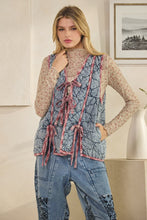 Load image into Gallery viewer, Oli & Hali Mineral Washed Quilted Puff Vest in Blue