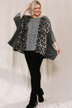 Load image into Gallery viewer, Oddi OVERSIZED Color Block Mixed Animal Print Top in Grey