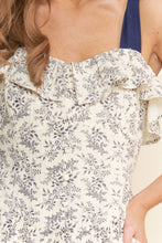 Load image into Gallery viewer, J.nna Floral Print Ruffle Detailed Maxi Dress in Indigo