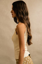 Load image into Gallery viewer, So Me Lace Ribbed Sleeveless Halter Top in Ivory