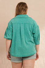 Load image into Gallery viewer, Oddi Mineral Washed Waffle Knit Jacket in Washed Jade