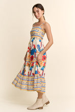 Load image into Gallery viewer, Davi & Dani Parrot Print Maxi Dress in Cream Beige Multi